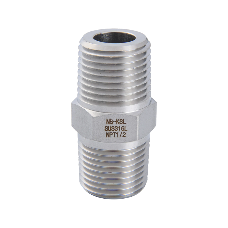 ขั้วต่อเกลียวภายนอกคู่สแตนเลส 316L